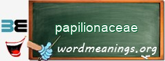 WordMeaning blackboard for papilionaceae